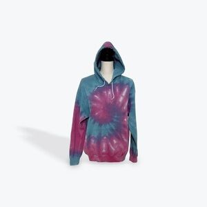 Zine Clothing Blue and Pink Tie-Dye Hoodie